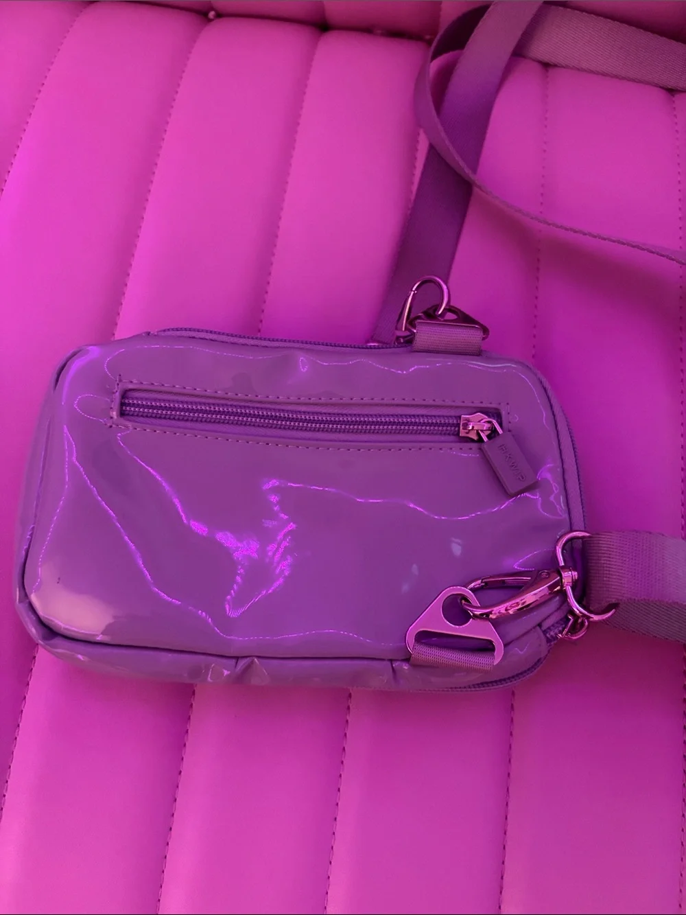 Patent Crossbody Phone Bag in Purple